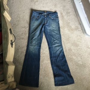 7 jeans flare style w/rhinestone pockets